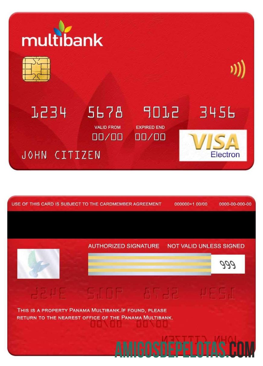 Panama Multibank Visa Electron Card real example
